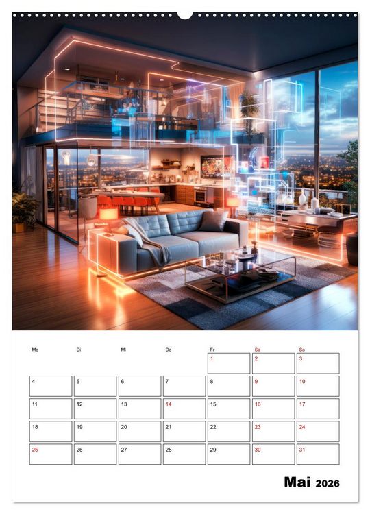 Produktbild: K&Uuml;NSTLICHE INTELLIGENZ Cooler Terminplaner (Wandkalender 2026 DIN A2 hoch), CALVENDO Monatskalender
