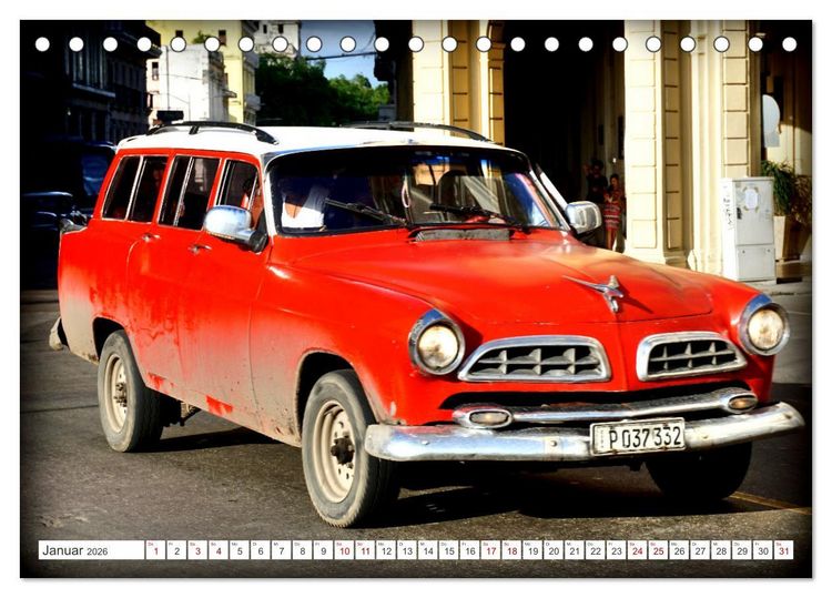 Produktbild: Kult-Kombis in Kuba - Oldtimer-Rarit&auml;ten der F&uuml;nfziger Jahre (Tischkalender 2026 DIN A5 quer), CALVENDO Monatskalender