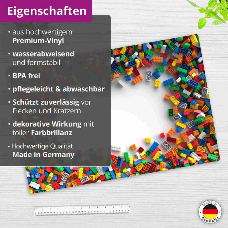 Produktbild: Cover-your-desk Schreibtischunterlage f&uuml;r Kinder und Erwachsene Klemmbausteine, aus hochwertigem Vinyl , 60 x 40 cm