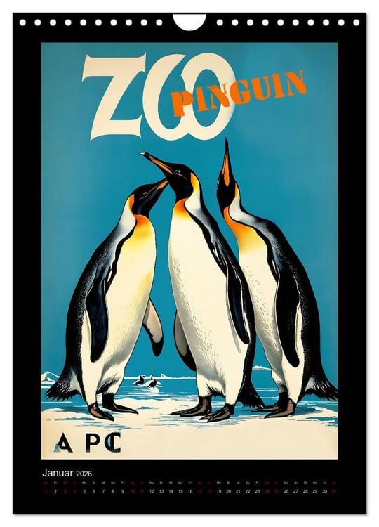 Produktbild: Zoo Vintage-Poster (Wandkalender 2026 DIN A4 hoch), CALVENDO Monatskalender