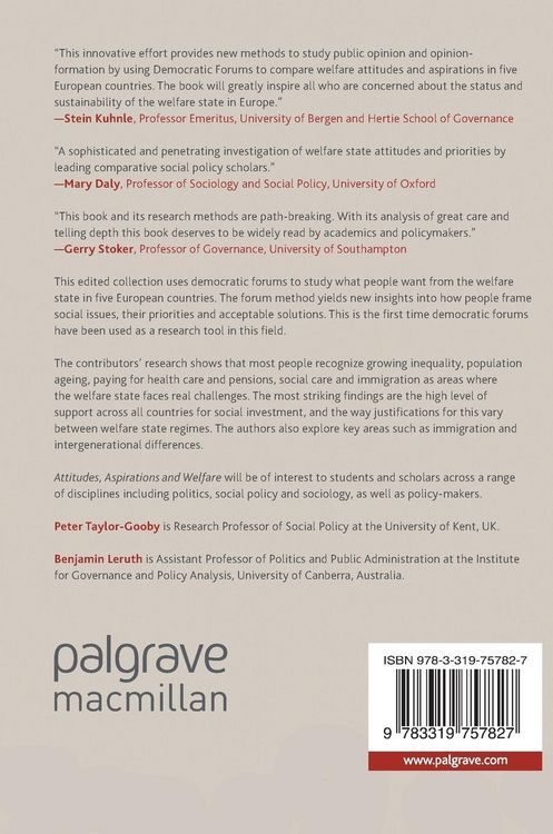 Produktbild: Attitudes, Aspirations and Welfare