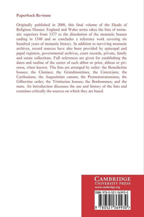Produktbild: The Heads of Religious Houses