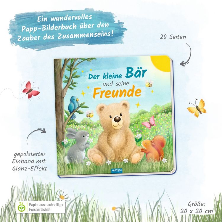 Produktbild: Tr&ouml;tsch Pappenbuch mit Reimen Der kleine B&auml;r und seine Freunde