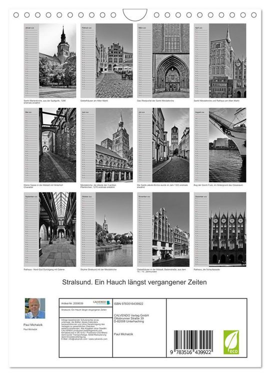 Produktbild: Stralsund. Ein Hauch l&auml;ngst vergangener Zeiten (Wandkalender 2026 DIN A4 hoch), CALVENDO Monatskalender