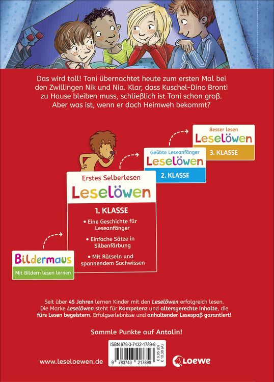 Produktbild: Lesel&ouml;wen 1. Klasse - Toni &uuml;bernachtet woanders