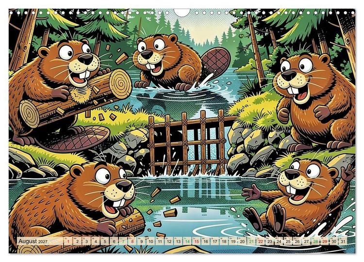 Produktbild: Lustige Biber - Comic (Wandkalender 2027 DIN A3 quer), CALVENDO Monatskalender