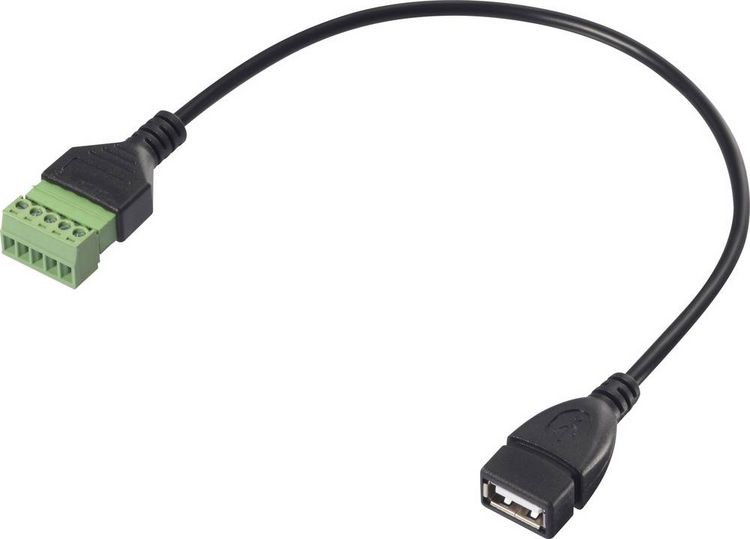 Produktbild: Renkforce USB 2.0 Adapterkabel [1x USB 2.0 Buchse A - 1x Klemmanschluss] RF-6443968 30 cm PVC-Mantel