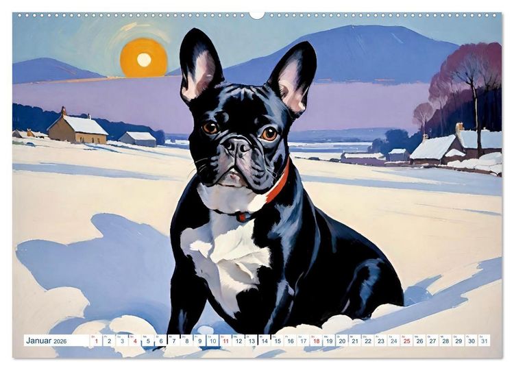 Produktbild: Frenchies (Wandkalender 2026 DIN A2 quer), CALVENDO Monatskalender