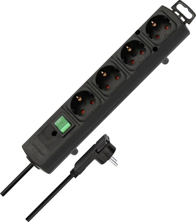 Produktbild: Brennenstuhl 1153100100 Steckdosenleiste mit Schalter 4fach Schwarz Schutzkontakt 1 St.