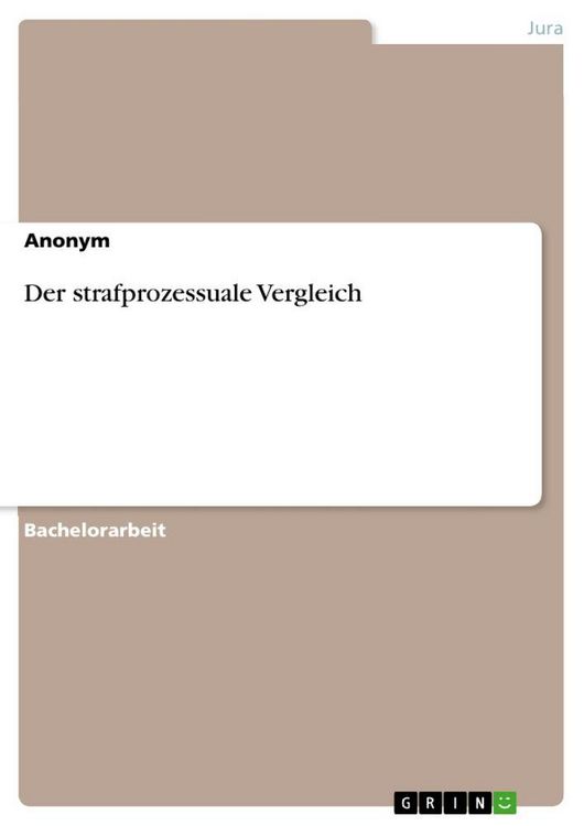 Produktbild: Der strafprozessuale Vergleich