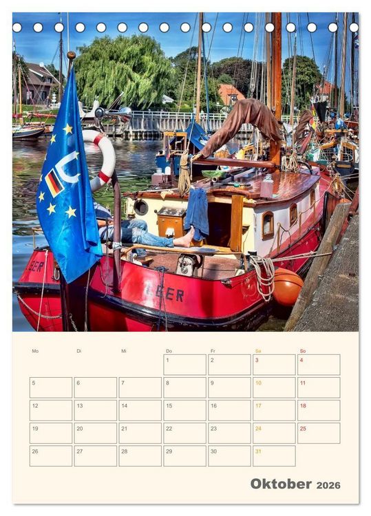 Produktbild: Ostfriesland - Carolinensiel, der Museumshafen (Tischkalender 2026 DIN A5 hoch), CALVENDO Monatskalender