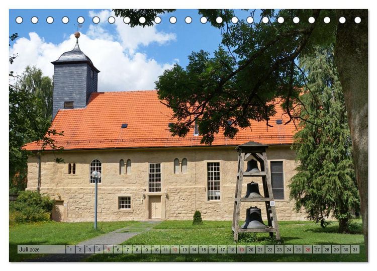 Produktbild: Wunderbares Th&uuml;ringen - besondere Dorfkirchen (Tischkalender 2026 DIN A5 quer), CALVENDO Monatskalender