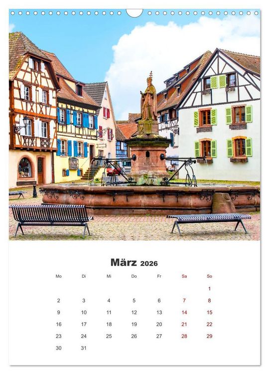 Produktbild: Eguisheim - Postkartenidylle (Wandkalender 2026 DIN A3 hoch), CALVENDO Monatskalender