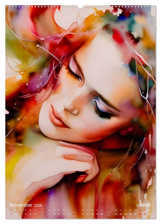 Produktbild: WILD FREI SCH&Ouml;N Aquarell-Portraits (hochwertiger Premium Wandkalender 2026 DIN A2 hoch), Kunstdruck in Hochglanz