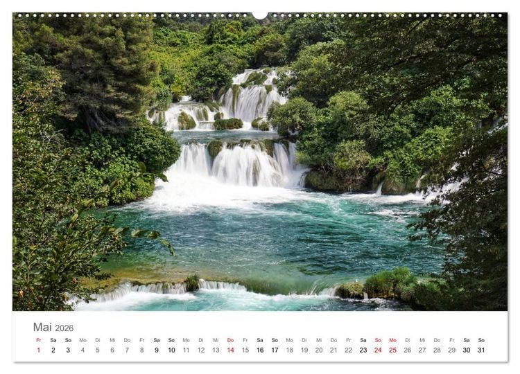 Produktbild: Wasserf&auml;lle - die sch&ouml;nsten Wasserf&auml;lle der Welt (Wandkalender 2026 DIN A2 quer), CALVENDO Monatskalender