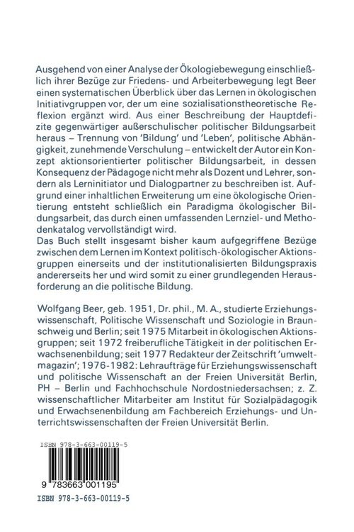 Produktbild: Ökologische Aktion und ökologisches Lernen