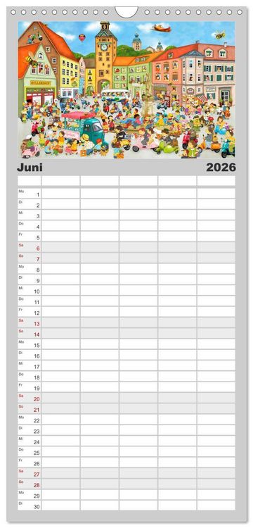 Produktbild: Familienplaner 2026 - Meine kleine Wimmelwelt mit 5 Spalten (Wandkalender, 21 x 45 cm) CALVENDO