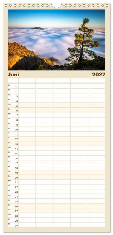 Produktbild: Familienplaner 2027 - La Palma - La Isla Bonita mit 5 Spalten (Wandkalender, 21 x 45 cm) CALVENDO