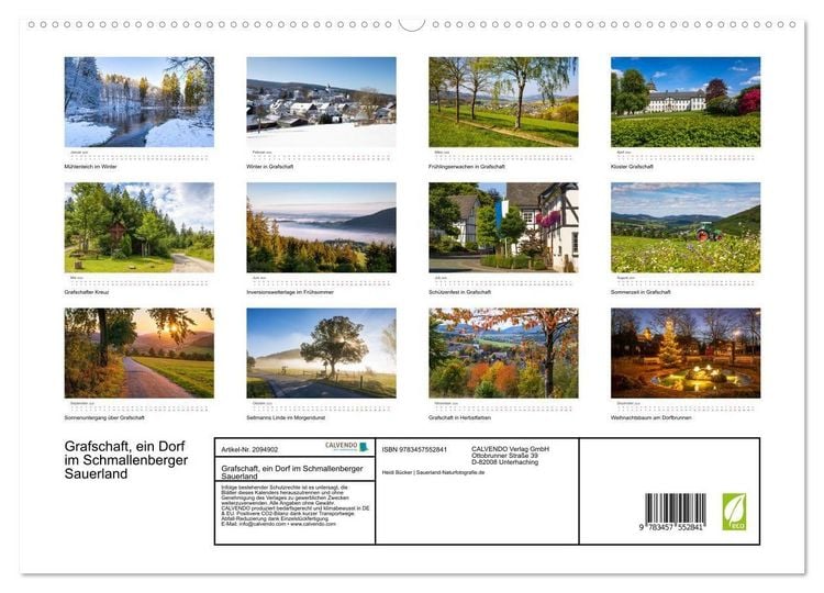Produktbild: Grafschaft, ein Dorf im Schmallenberger Sauerland (hochwertiger Premium Wandkalender 2026 DIN A2 quer), Kunstdruck in Hochglanz