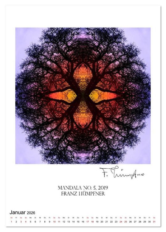 Produktbild: Mandala Artworks - Kunstkalender von Franz Huempfner (Tischkalender 2026 DIN A5 hoch), CALVENDO Monatskalender