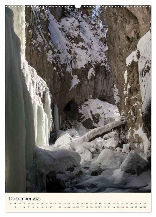 Produktbild: Partnachklamm (hochwertiger Premium Wandkalender 2026 DIN A2 hoch), Kunstdruck in Hochglanz