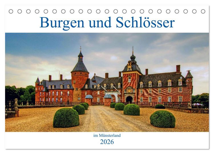 Produktbild: Burgen und Schl&ouml;sser im M&uuml;nsterland (Tischkalender 2026 DIN A5 quer), CALVENDO Monatskalender