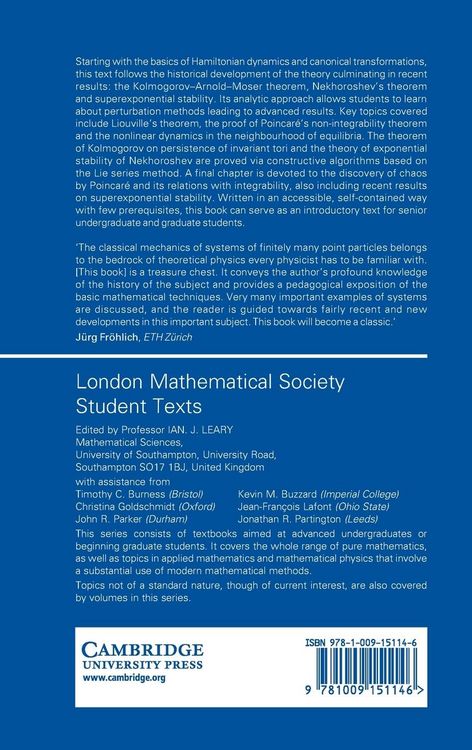 Produktbild: Notes on Hamiltonian Dynamical Systems