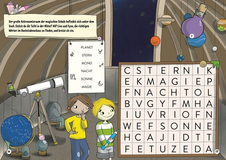 Produktbild: Die R&auml;tsel-Knacker &ndash; Das Geheimnis der magischen Schule (Buch mit abwischbarem Stift)