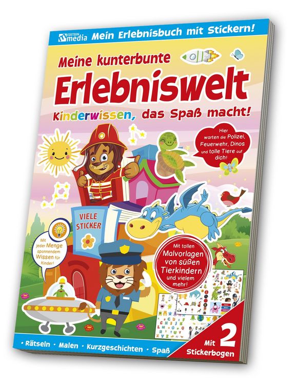 Produktbild: Sticker-&Uuml;bungsbuch - Feuerwehr, Polizei, Dinos