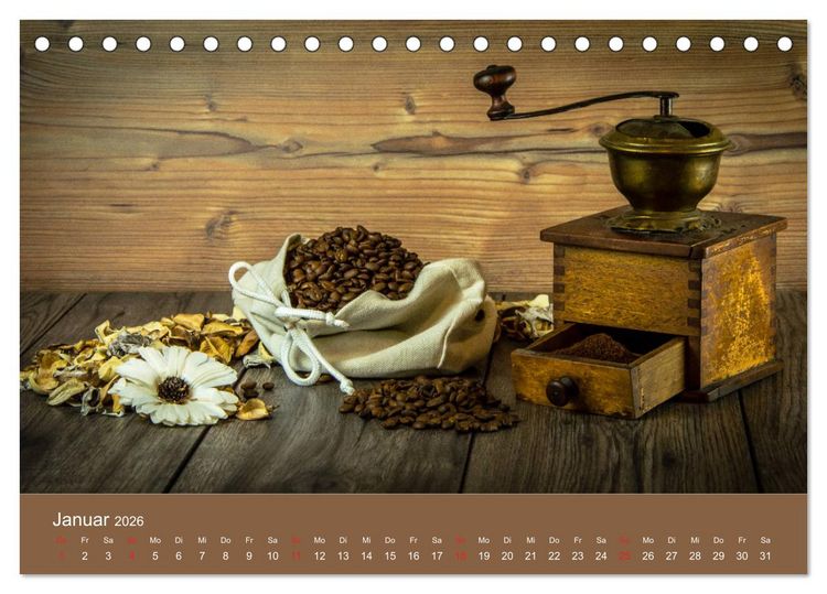 Produktbild: I Love Coffee - Dein Kaffeekalender f&uuml;r Geniesser des schwarzen Goldes (Tischkalender 2026 DIN A5 quer), CALVENDO Monatskalender