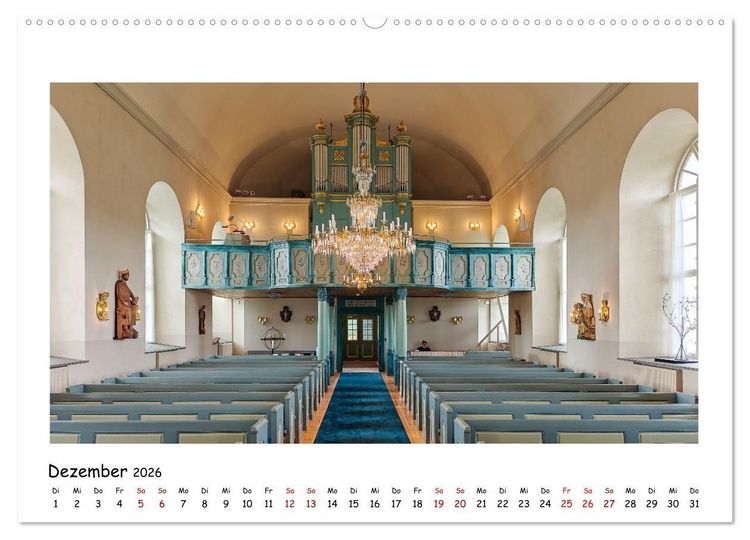 Produktbild: Schwedische Kirchen auf dem St.Olavsweg (hochwertiger Premium Wandkalender 2026 DIN A2 quer), Kunstdruck in Hochglanz