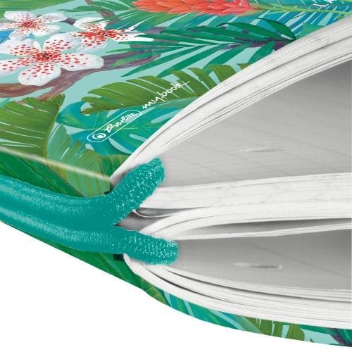 Produktbild: Herlitz Notizheft flex A4, 40 Blatt kariert + 40 Blatt liniert, Ladylike Jungle, gelocht, Perforation my.book
