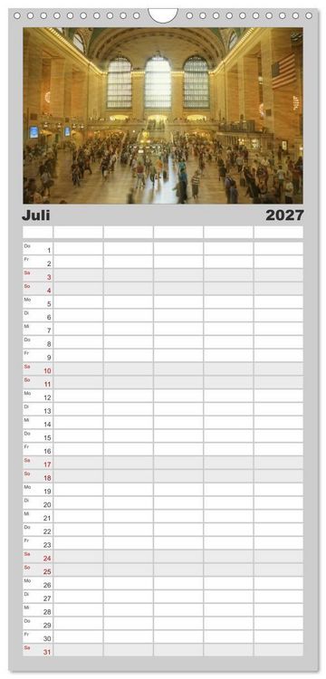 Produktbild: Familienplaner 2027 - New York Shoots mit 5 Spalten (Wandkalender, 21 x 45 cm) CALVENDO