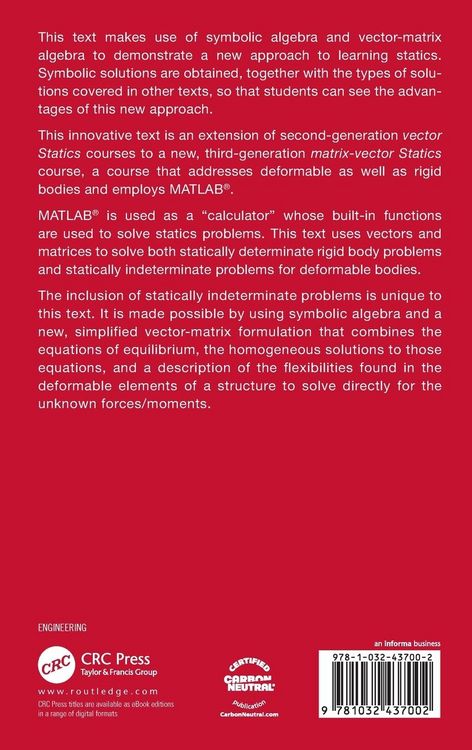 Produktbild: Engineering Statics with MATLAB&reg;