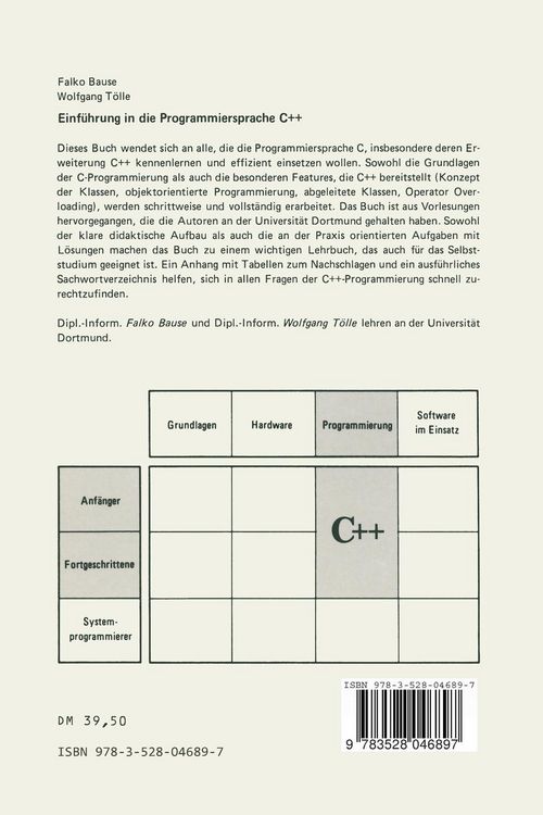 Produktbild: Einf&uuml;hrung in die Programmiersprache C++