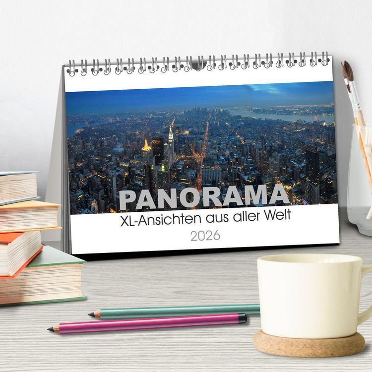 Produktbild: Panorama. XL-Ansichten aus aller Welt (Tischkalender 2026 DIN A5 quer), CALVENDO Monatskalender