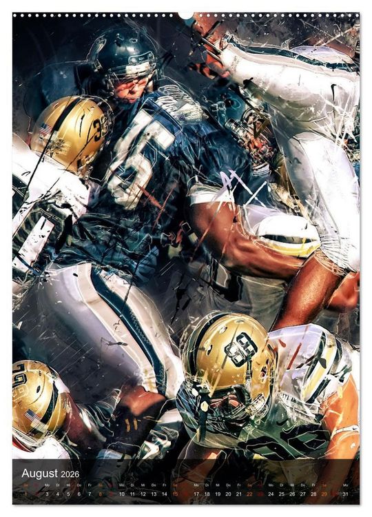 Produktbild: American Football - einfach faszinierend (hochwertiger Premium Wandkalender 2026 DIN A2 hoch), Kunstdruck in Hochglanz
