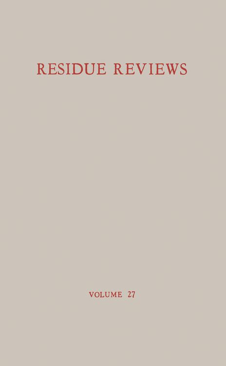 Produktbild: Residue Reviews / R&uuml;ckstands-Berichte