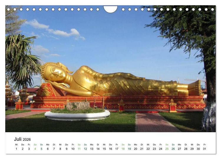 Produktbild: Laos - Die Perle S&uuml;dostasiens (Wandkalender 2026 DIN A4 quer), CALVENDO Monatskalender