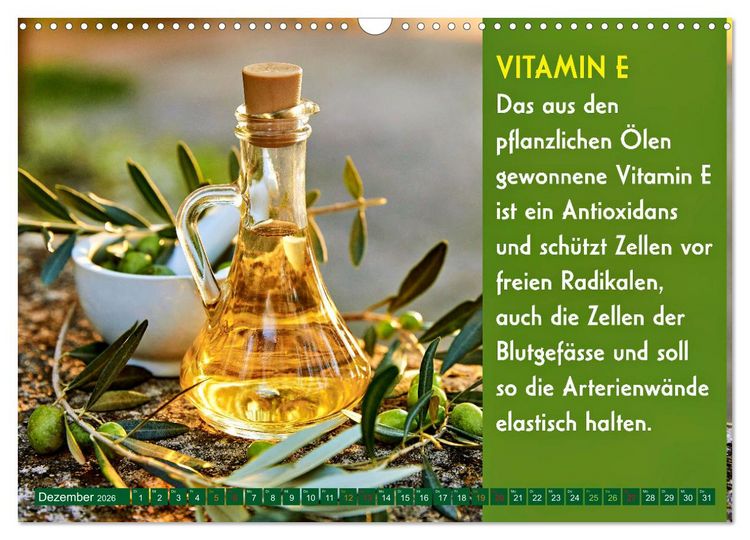 Produktbild: VITAMINE - Gesundheit aus der Natur (Wandkalender 2026 DIN A3 quer), CALVENDO Monatskalender