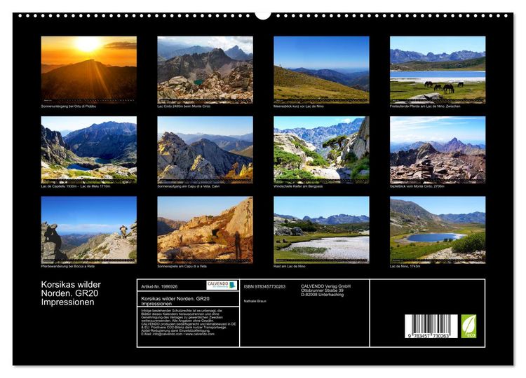 Produktbild: Korsikas wilder Norden. GR20 Impressionen (hochwertiger Premium Wandkalender 2026 DIN A2 quer), Kunstdruck in Hochglanz