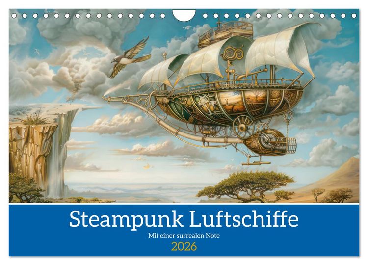 Produktbild: Steampunk Luftschiffe mit einer surrealen Note (Wandkalender 2026 DIN A4 quer), CALVENDO Monatskalender