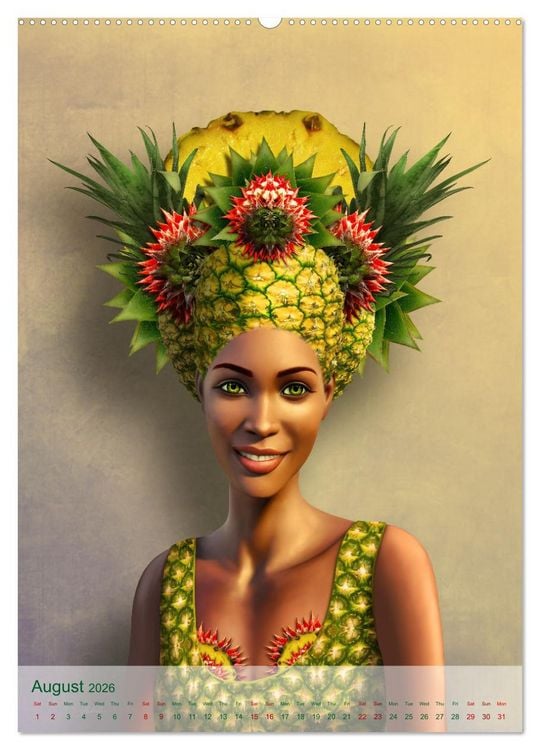Produktbild: Food Fashion - surreal women's portraits with fruit and vegetable (Wall Calendar 2026 DIN A2 portrait), CALVENDO 12 Month Wall Calendar