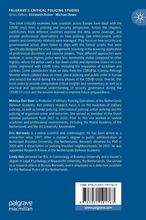 Produktbild: Plural Policing, Security and the COVID Crisis