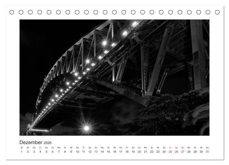 Produktbild: SYDNEY Monochrom (Tischkalender 2026 DIN A5 quer), CALVENDO Monatskalender