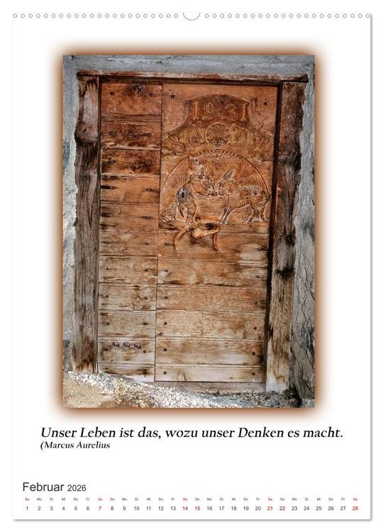 Produktbild: T&uuml;ren mit Philosophischen Gedanken (Wandkalender 2026 DIN A2 hoch), CALVENDO Monatskalender