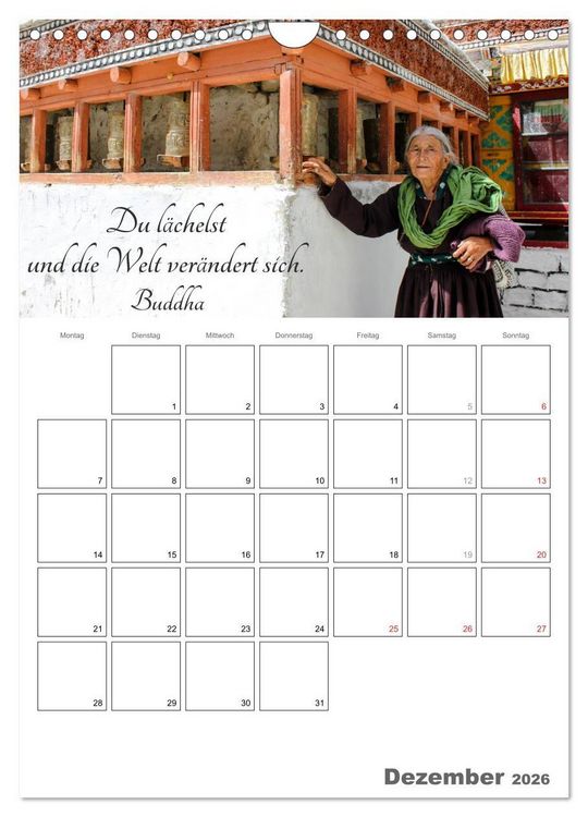 Produktbild: Harmonie und Freude Buddhistische Weisheiten 2026 (Wandkalender 2026 DIN A4 hoch), CALVENDO Monatskalender