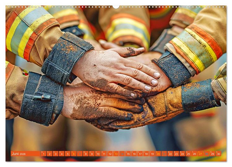 Produktbild: Im Bann der Rettung - Feuerwehr (Wandkalender 2026 DIN A2 quer), CALVENDO Monatskalender