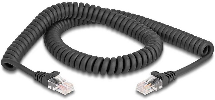 Produktbild: Delock 87993 RJ45 Patchkabel CAT 5e 2.00m Schwarz 1St.