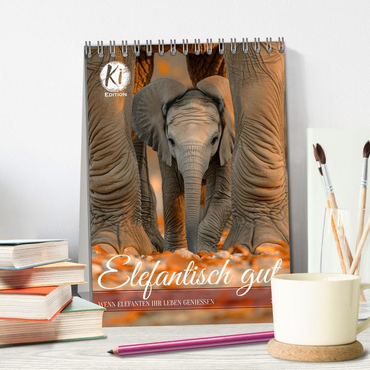 Produktbild: Elefantisch gut (Tischkalender 2026 DIN A5 hoch), CALVENDO Monatskalender